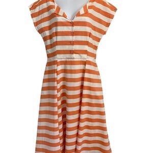 Pin-Up Style Midi Dress with Notched Collar